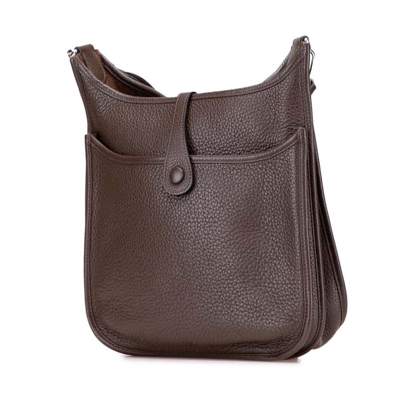 Hermès Clemence Evelyne III PM Brown Leather Good condition - Back View