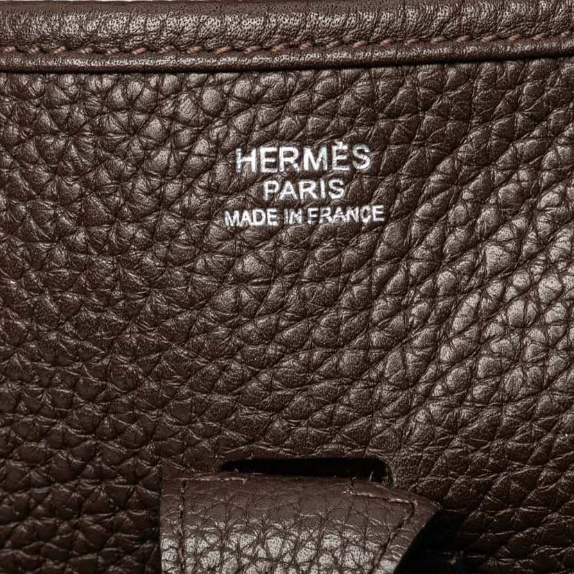 Hermès Clemence Evelyne III PM Brown Leather Good condition - Box View