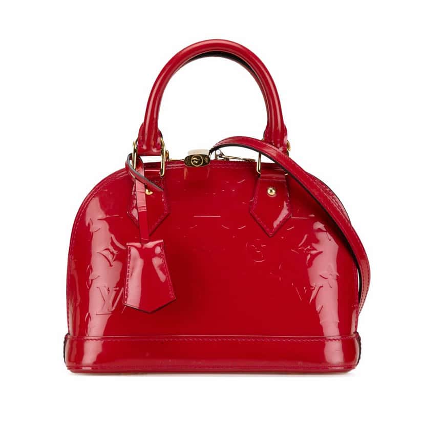 Louis Vuitton Monogram Vernis Alma BB Red Leather Good condition - Front View