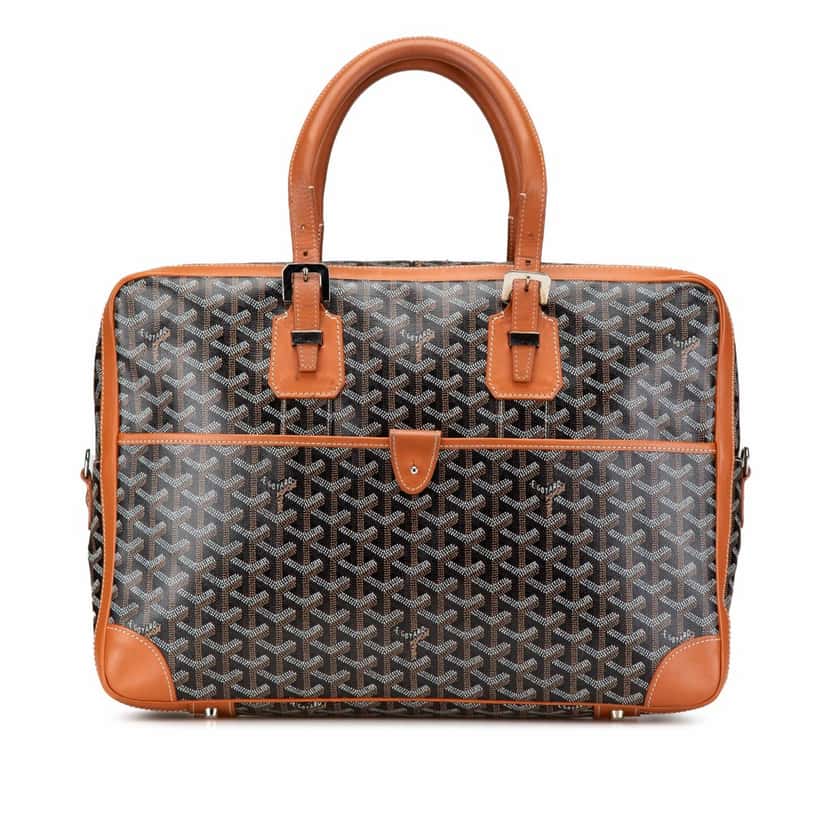 Goyard Goyardine Ambassade MM Briefcase Black Canvas Good condition - Front View