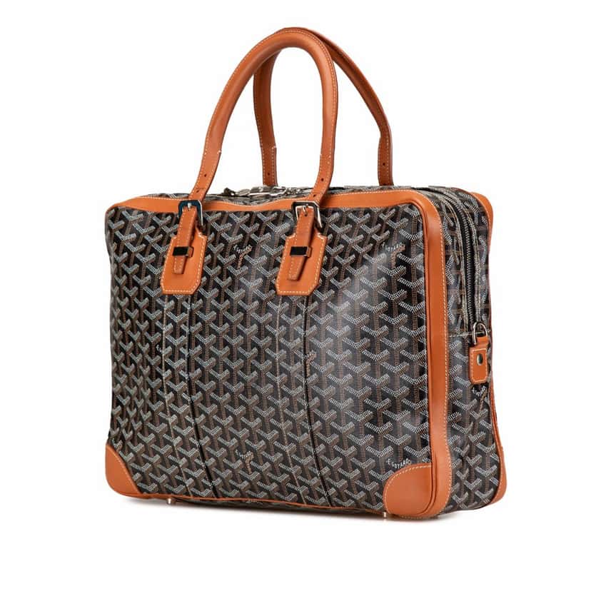 Goyard Goyardine Ambassade MM Briefcase Black Canvas Good condition - Back View