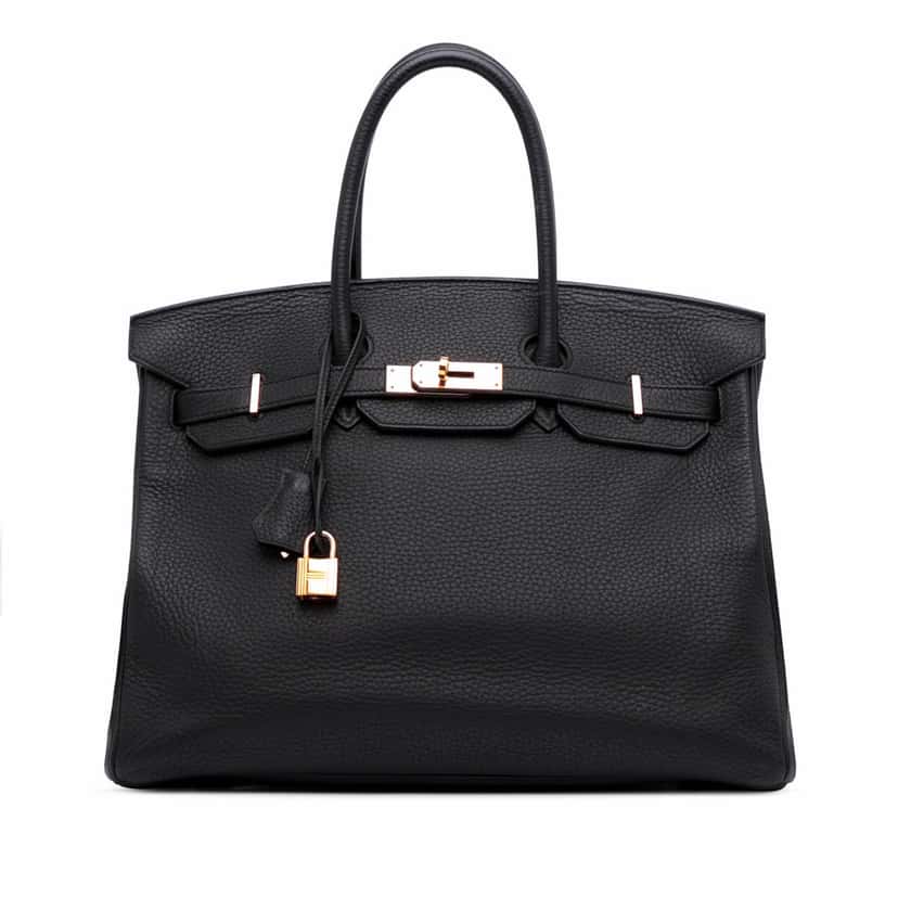 Hermès Togo Birkin Retourne 35 Black Leather Good condition - Front View