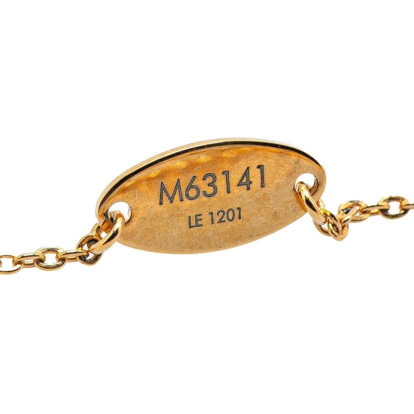 Louis Vuitton Gold Plated Nanogram Pendant Necklace Gold Metal Good condition - Back View