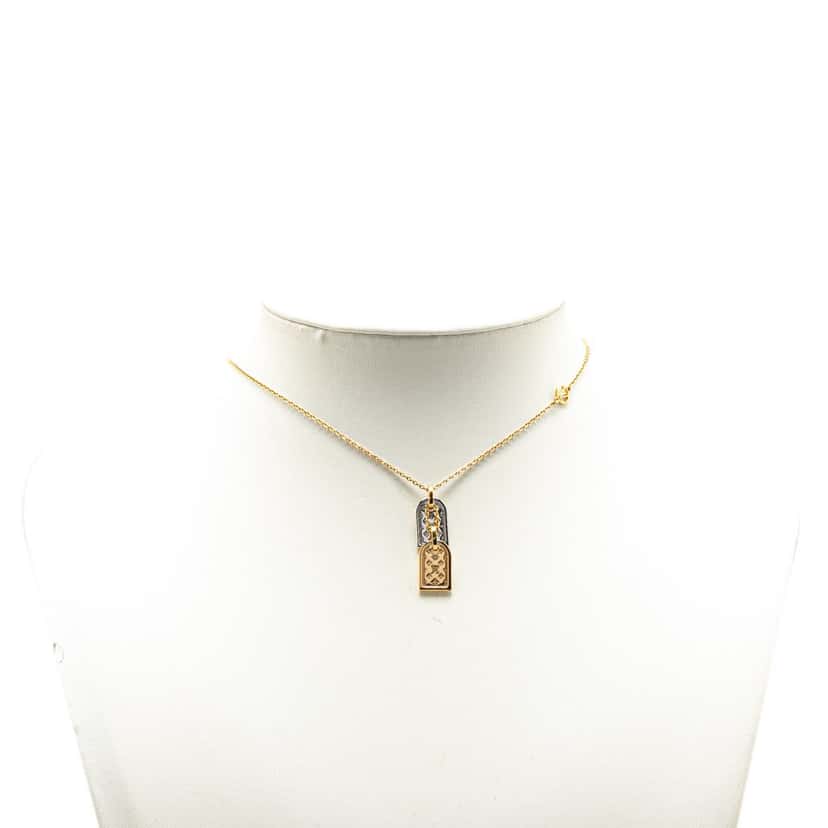 Louis Vuitton Gold Plated Nanogram Pendant Necklace Gold Metal Good condition - Box View