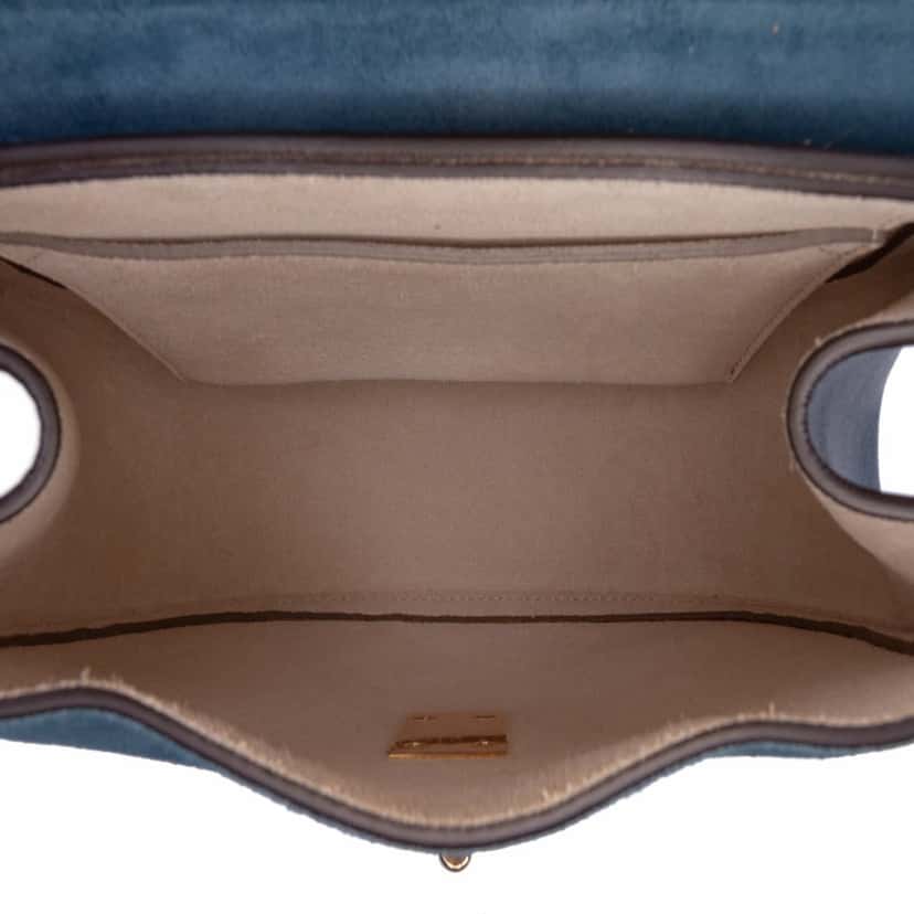 Chloé Small Suede and Calfskin Drew Crossbody Blue Leather Good condition - Model View