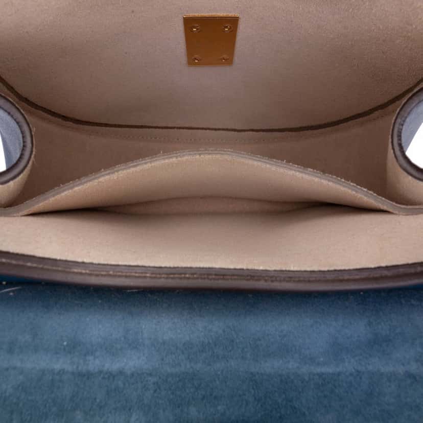 Chloé Small Suede and Calfskin Drew Crossbody Blue Leather Good condition - Box View