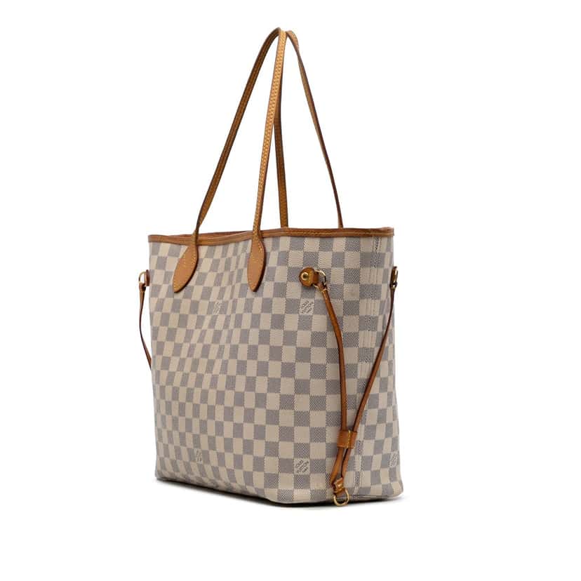 Louis Vuitton Damier Azur Neverfull MM White Canvas Good condition - Back View
