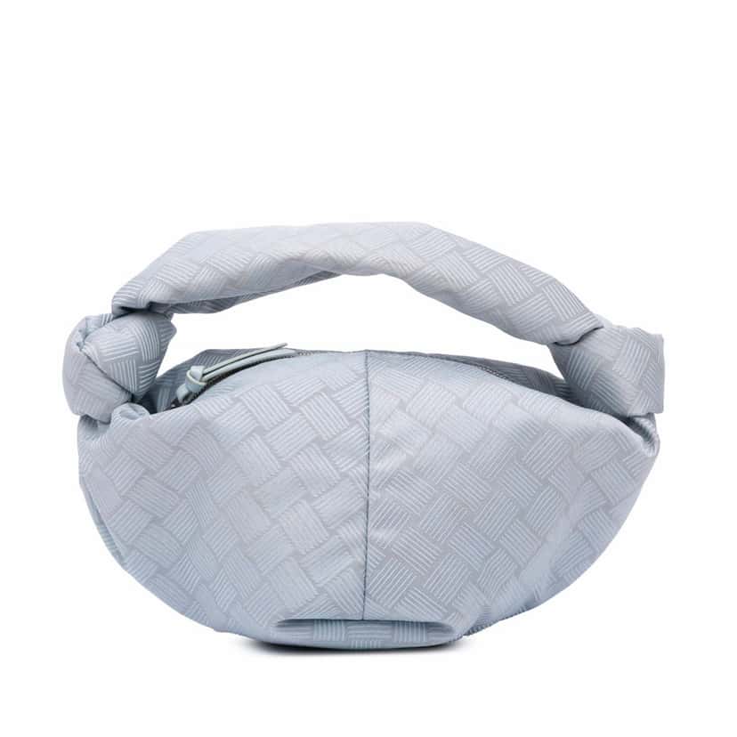 Bottega Veneta Mini Jacquard Intrecciato Double Knot Handbag Blue Jacquard Good condition - Front View