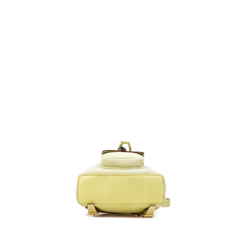 Gucci Suede Bamboo Backpack Green Leather Good condition - Inside View