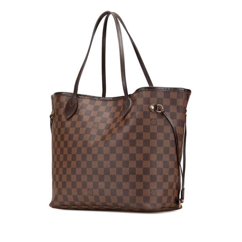 Louis Vuitton Damier Ebene Neverfull MM Brown Canvas Fair condition - Back View