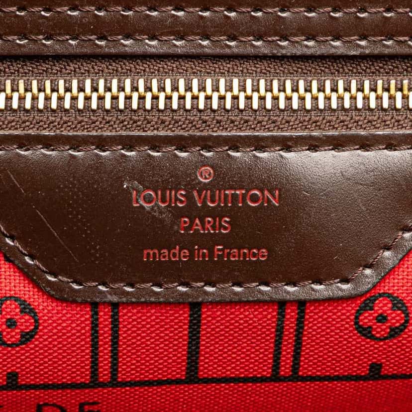 Louis Vuitton Damier Ebene Neverfull MM Brown Canvas Fair condition - Box View