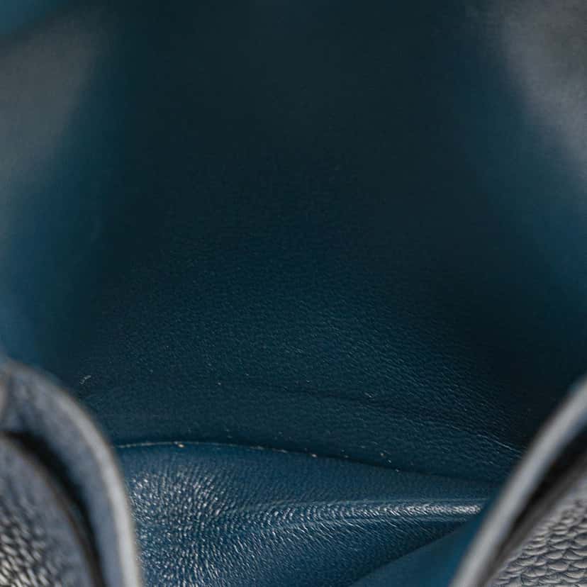 Hermès Togo Dogon Compact Wallet Blue Leather Good condition - Model View