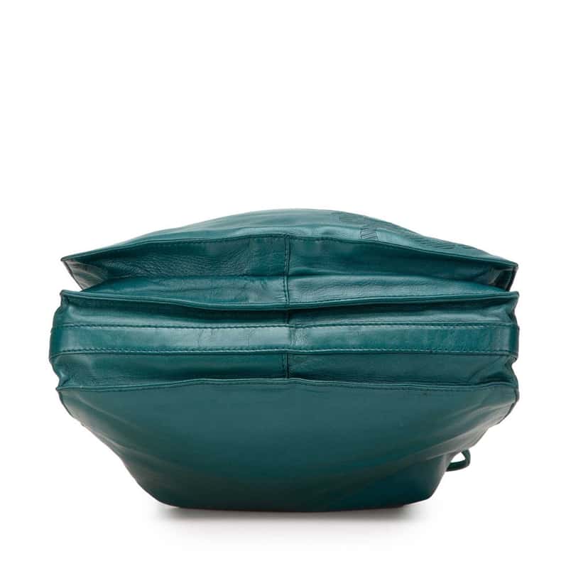 Loewe Nappa Drawstring Flamenco Shoulder Bag Green Leather Good condition - Inside View