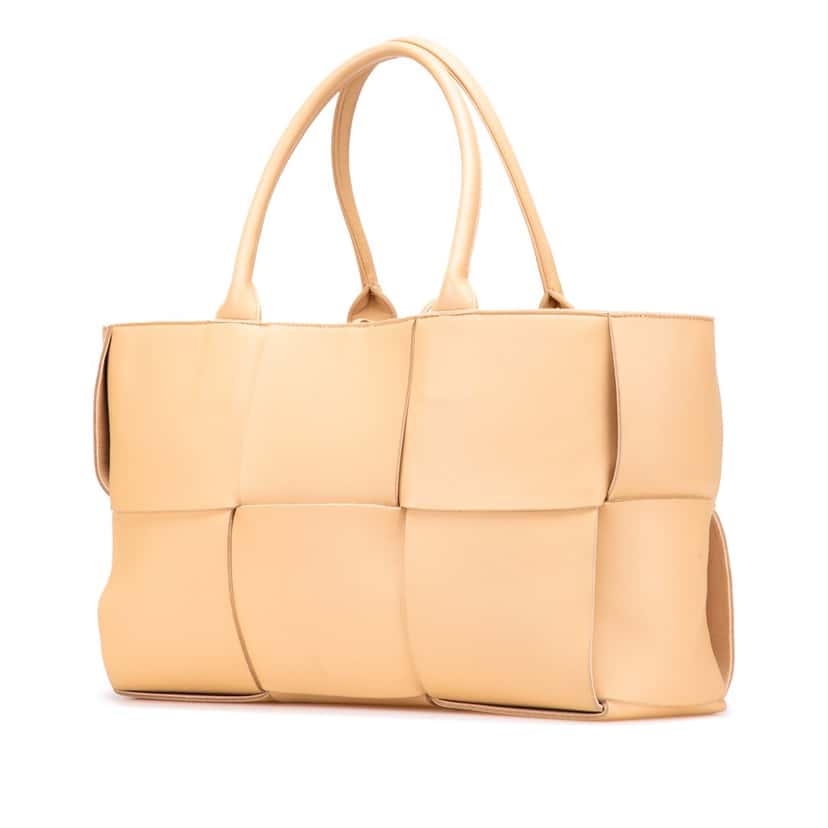 Bottega Veneta Medium Nappa Maxi Intrecciato Arco Tote Brown Leather Good condition - Back View