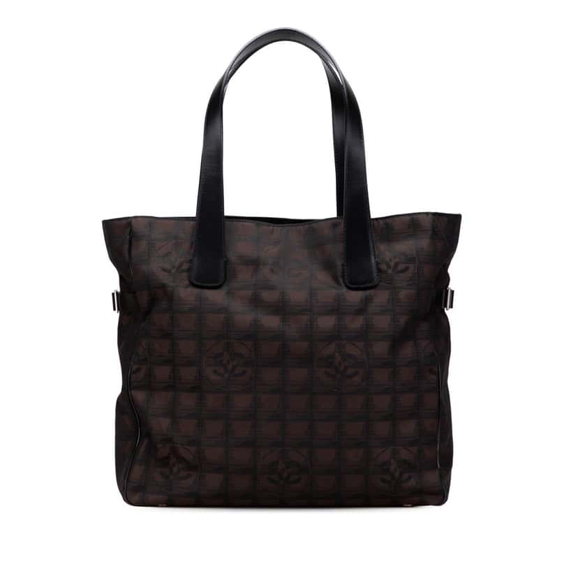 Chanel New Travel Line Nylon Tote Brown Good condition - Front View
