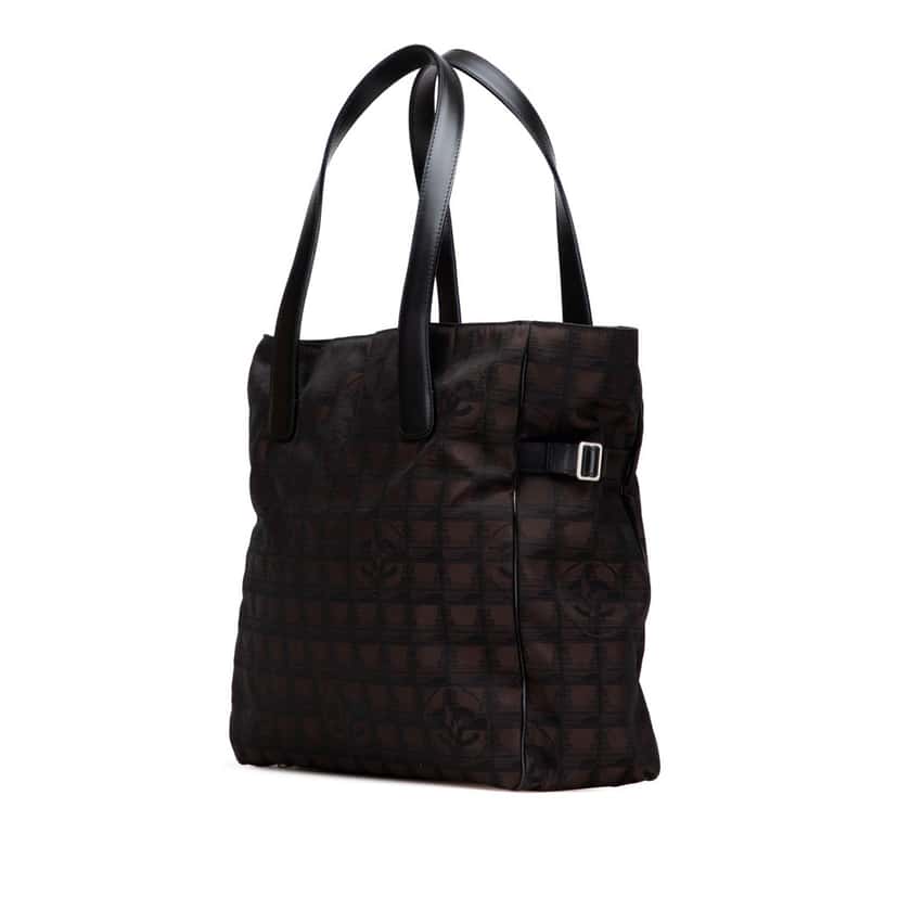 Chanel New Travel Line Nylon Tote Brown Good condition - Back View