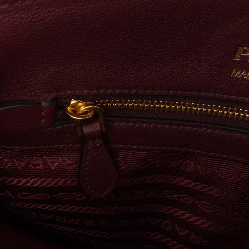 Prada City Calf Colorblock Bibliotheque Crossbody Red Leather Good condition - Box View