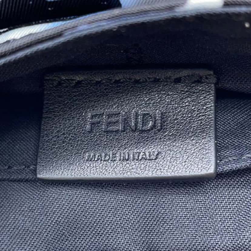 Fendi Joshua Vides Mini Zucca Nylon Convertible Baguette Satchel Blue Good condition - Box View
