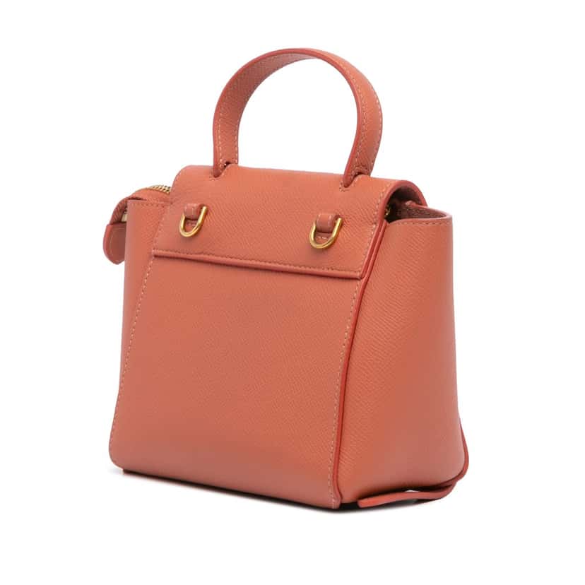Celine Pico Grained Calfskin Belt Bag Orange Leather Good condition - Back View