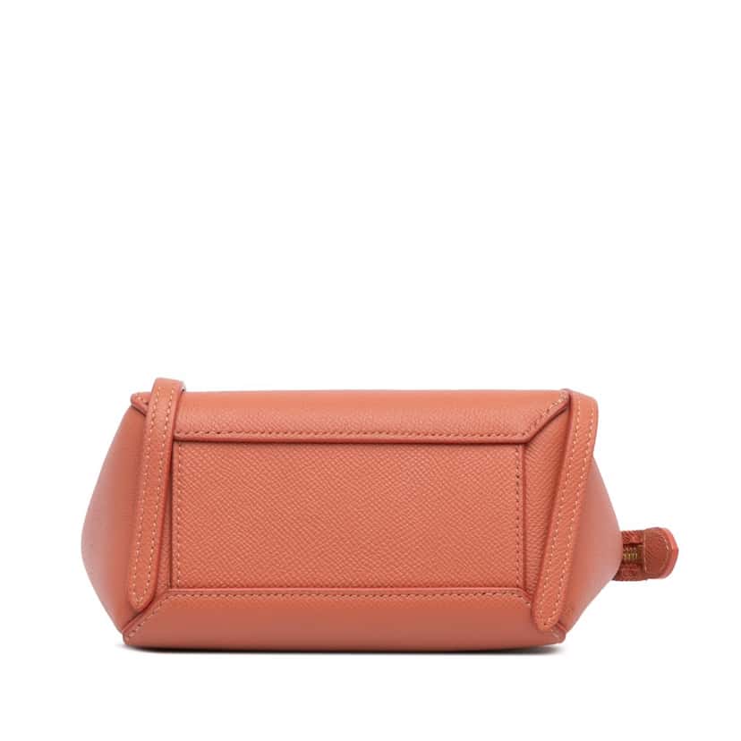 Celine Pico Grained Calfskin Belt Bag Orange Leather Good condition - Inside View