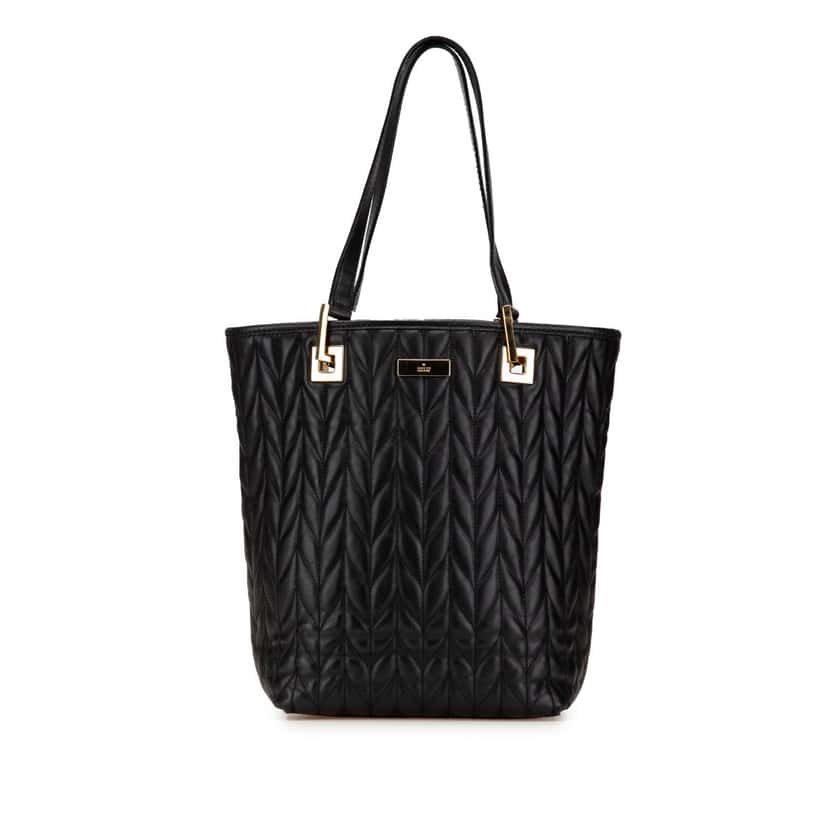 Gucci Quilted Leather Tote Black Leather Good condition - Front View