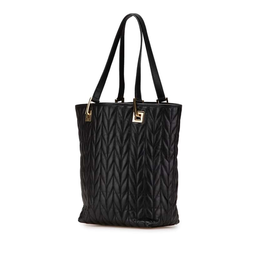 Gucci Quilted Leather Tote Black Leather Good condition - Back View