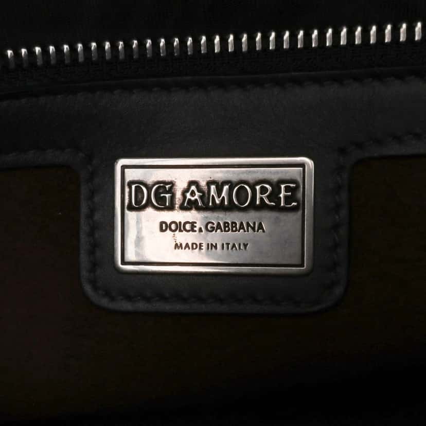 Dolce & Gabbana Medium Leather DG Amore Shoulder Bag Black Leather Good condition - Box View