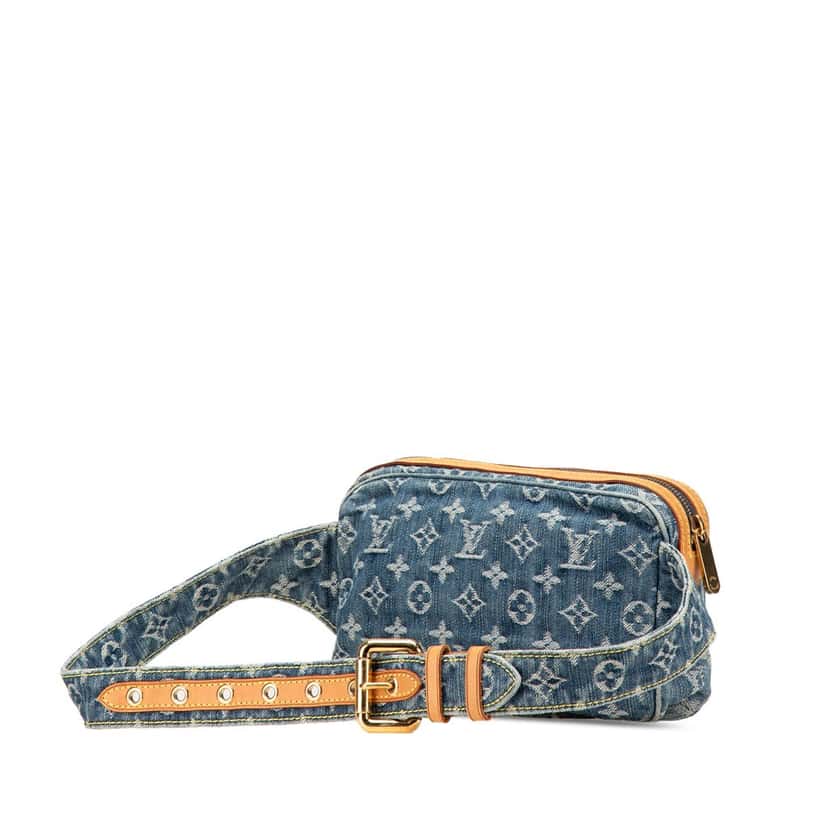 Louis Vuitton Monogram Denim Bum Bag Blue Denim Very good condition - Back View