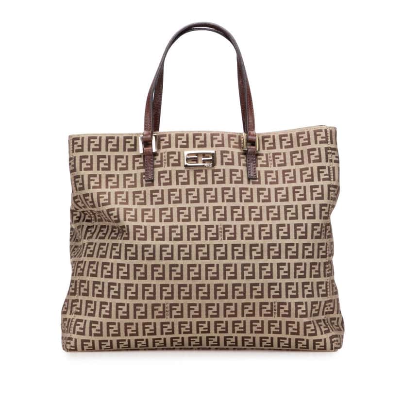 Fendi Zucchino Canvas Tote Brown Canvas Good condition - Front View