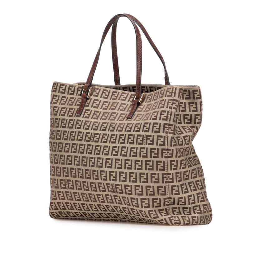 Fendi Zucchino Canvas Tote Brown Canvas Good condition - Back View