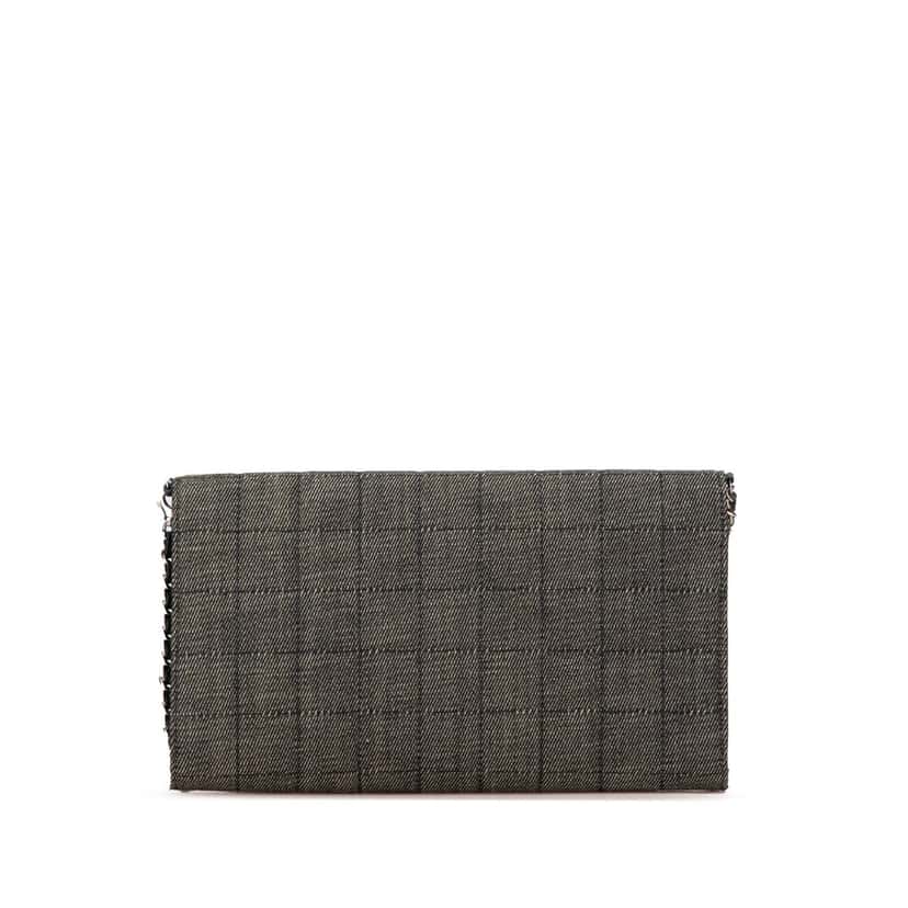 Chanel CC Choco Bar Denim Chain Flap Grey Denim Good condition - Inside View