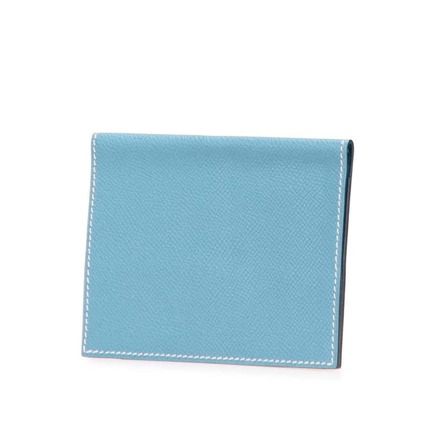 Hermès Epsom MC2 Magellan Passport Holder Blue Leather Good condition - Back View