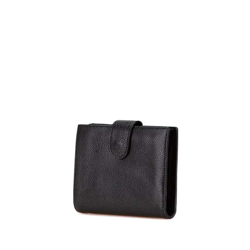 Chanel CC Caviar French Small Wallet Black Leather Good condition - Back View
