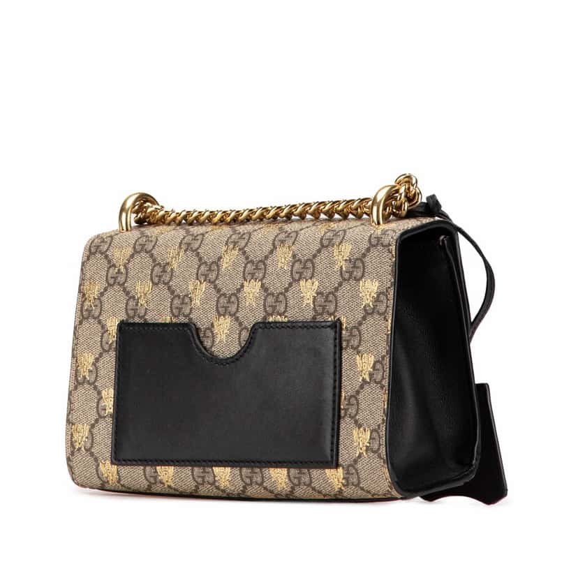 Gucci Small GG Supreme Bee Padlock Crossbody Brown Canvas Good condition - Back View