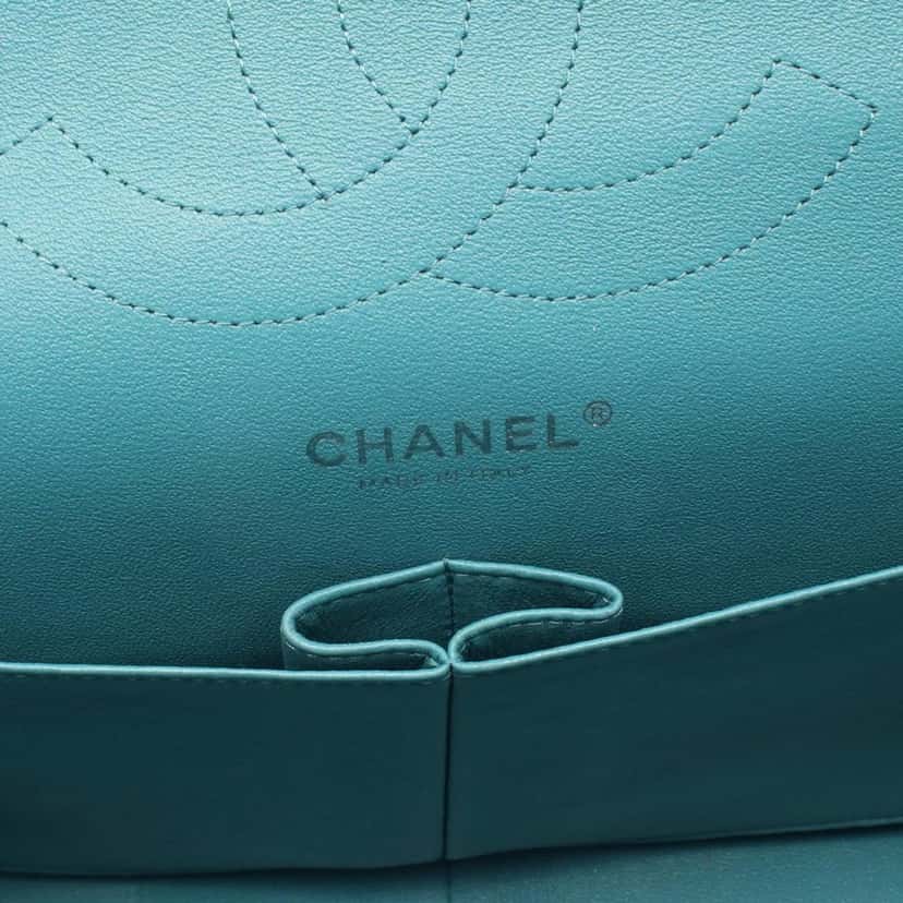 Chanel Jumbo Classic Lambskin Double Flap Blue Leather Good condition - Box View