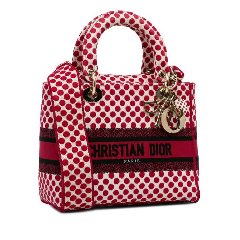 Dior Medium DiorAmour Dots Lady D Lite Red Canvas Very good condition - Back View