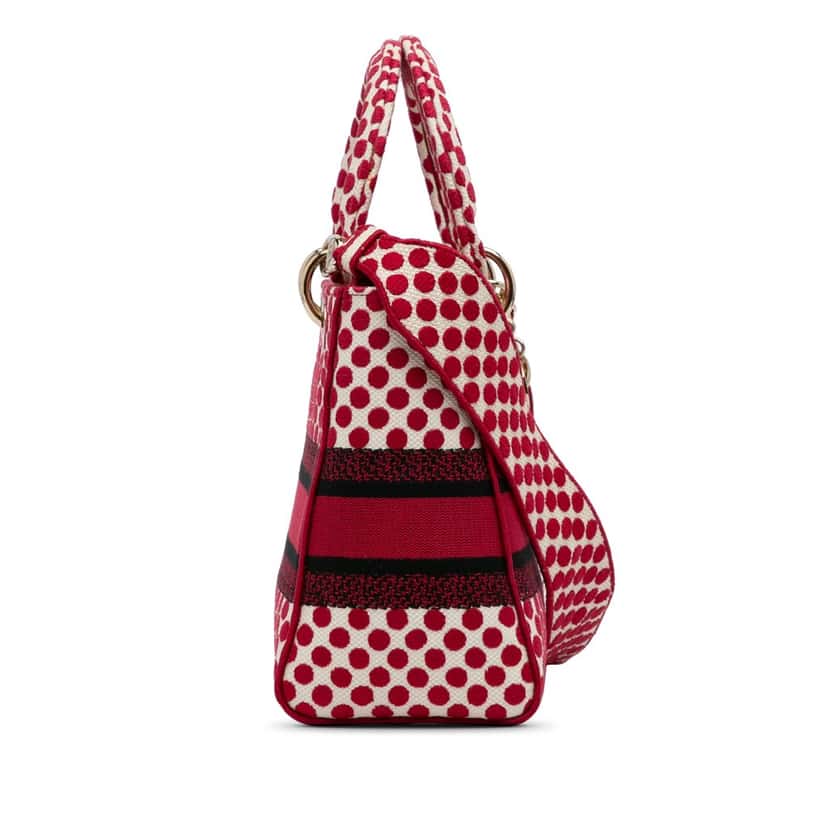 Dior Medium DiorAmour Dots Lady D Lite Red Canvas Very good condition - Model View