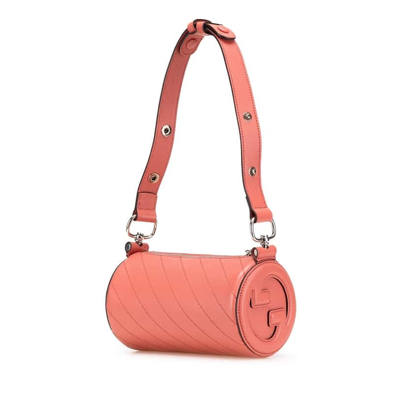 Gucci Mini Leather Blondie Barrel Shoulder Bag Pink Leather Good condition - Back View