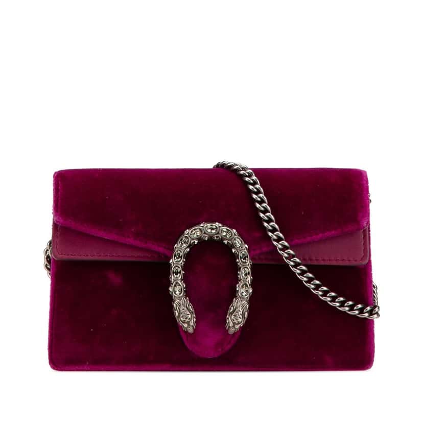 Gucci Super Mini Velvet Dionysus Crossbody Purple Velvet Good condition - Front View