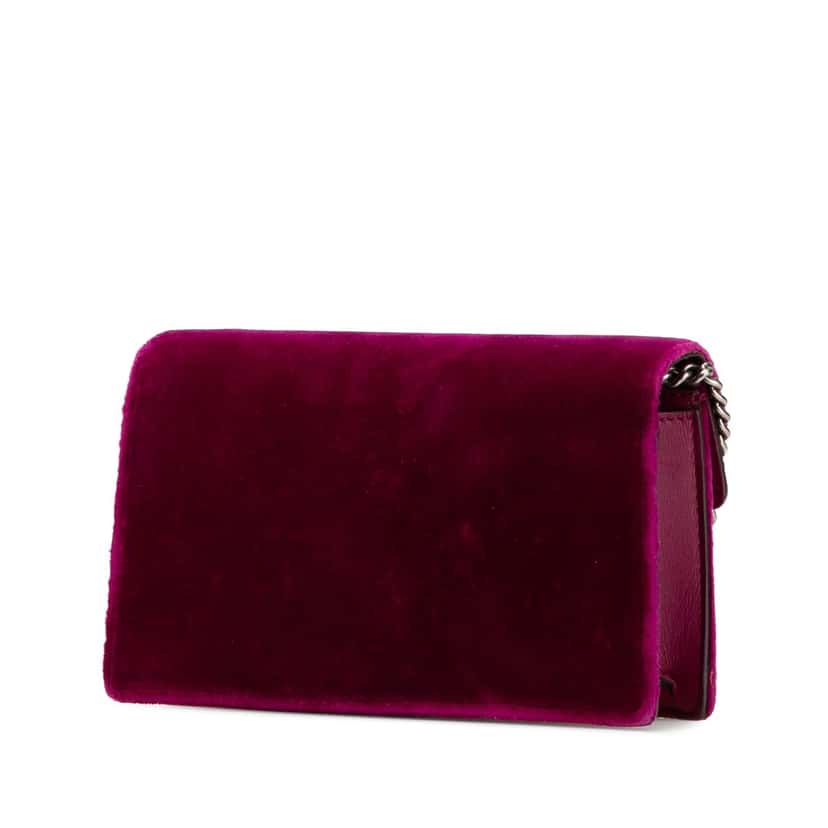Gucci Super Mini Velvet Dionysus Crossbody Purple Velvet Good condition - Back View