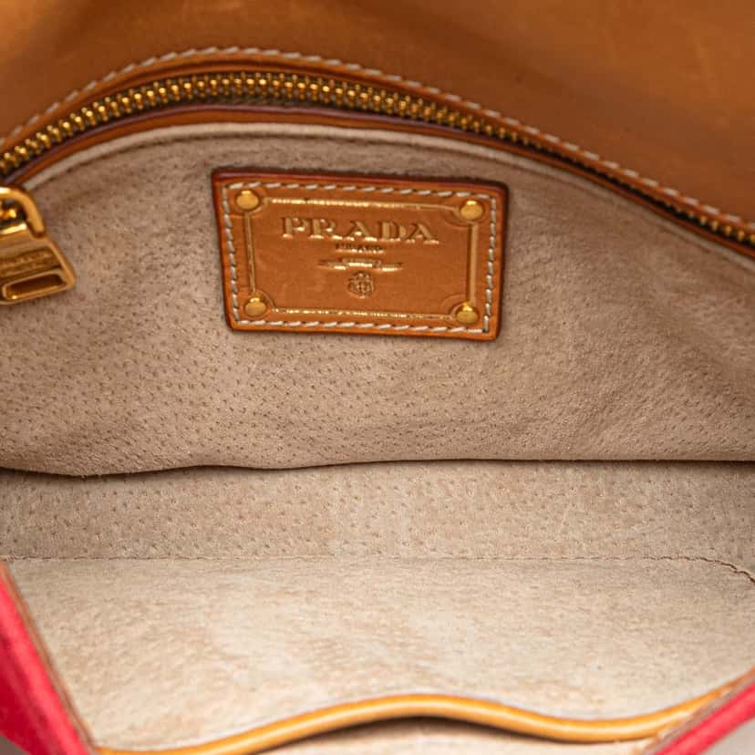 Prada Canapa Righe Crossbody Red Canvas Good condition - Model View