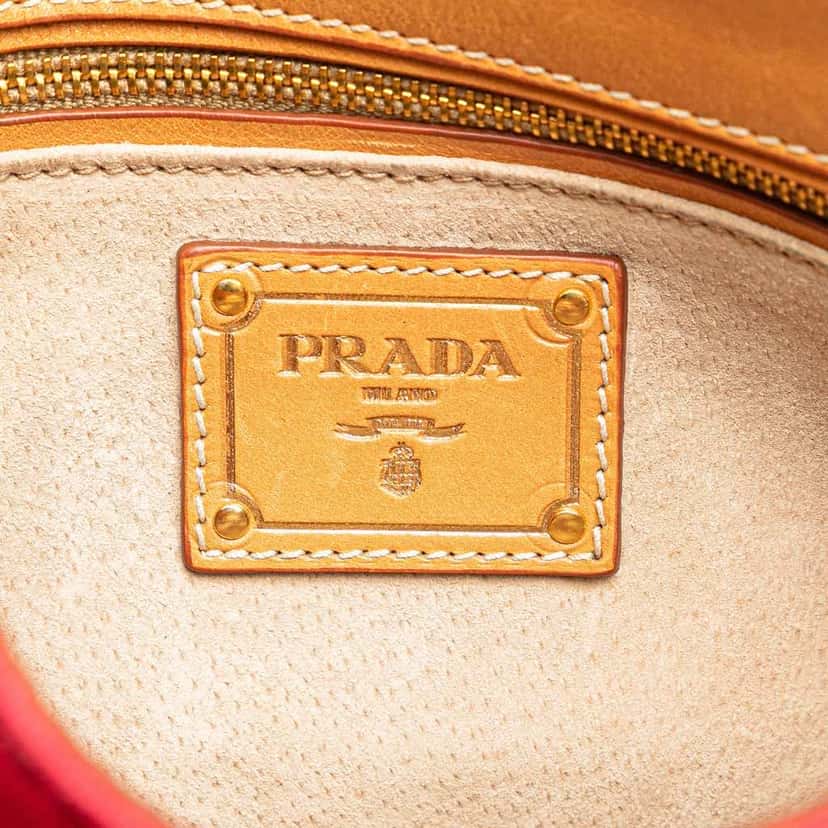 Prada Canapa Righe Crossbody Red Canvas Good condition - Box View