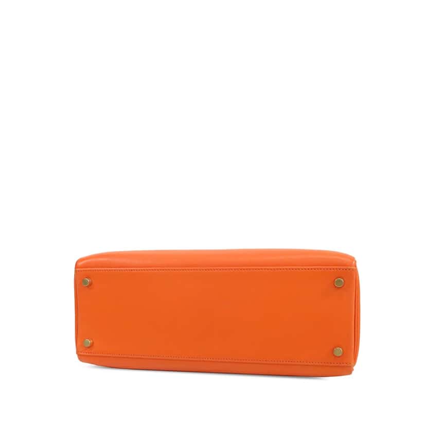 Hermès Gulliver Kelly Retourne 32 Orange Leather Good condition - Inside View