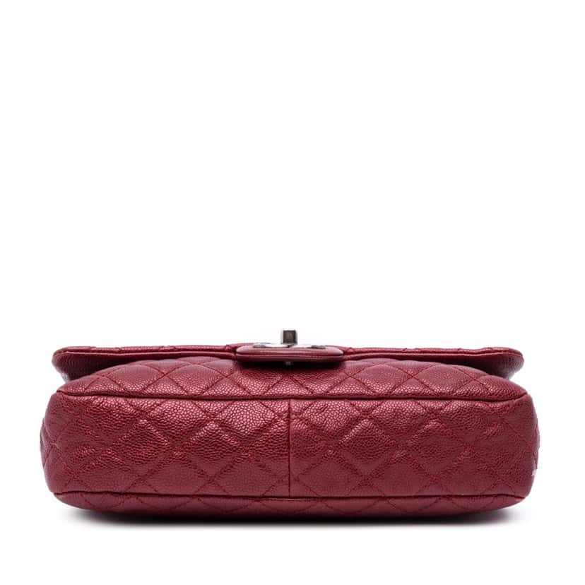 Chanel Medium Quilted Caviar Easy Flap Red Leather Good condition - Inside View