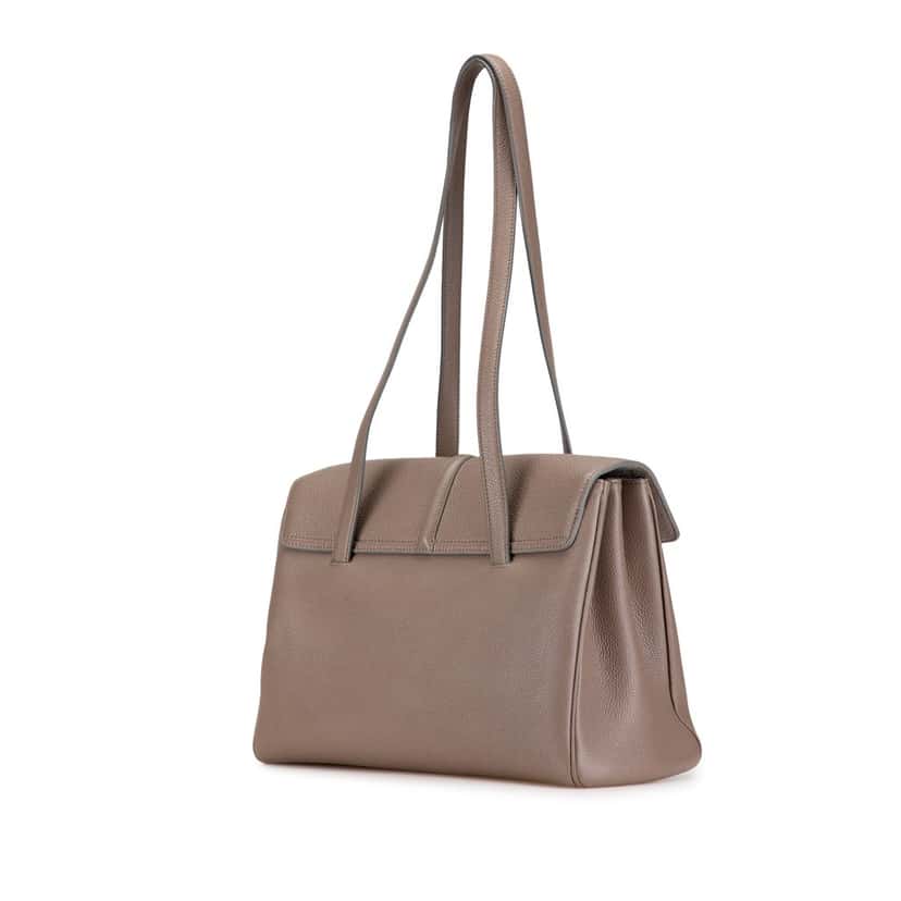 Celine Medium Grained Calfskin Soft 16 Shoulder Bag Brown Leather Good condition - Back View