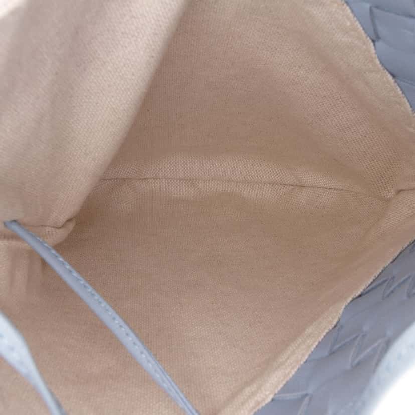 Bottega Veneta Small Nappa and Canvas Intrecciato Solstice Shoulder Bag Blue Leather Good condition - Box View