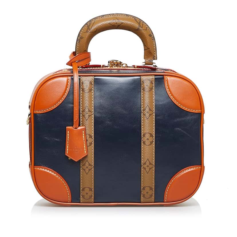 Louis Vuitton Monogram Reverse Valisette PM Blue Leather Good condition - Front View