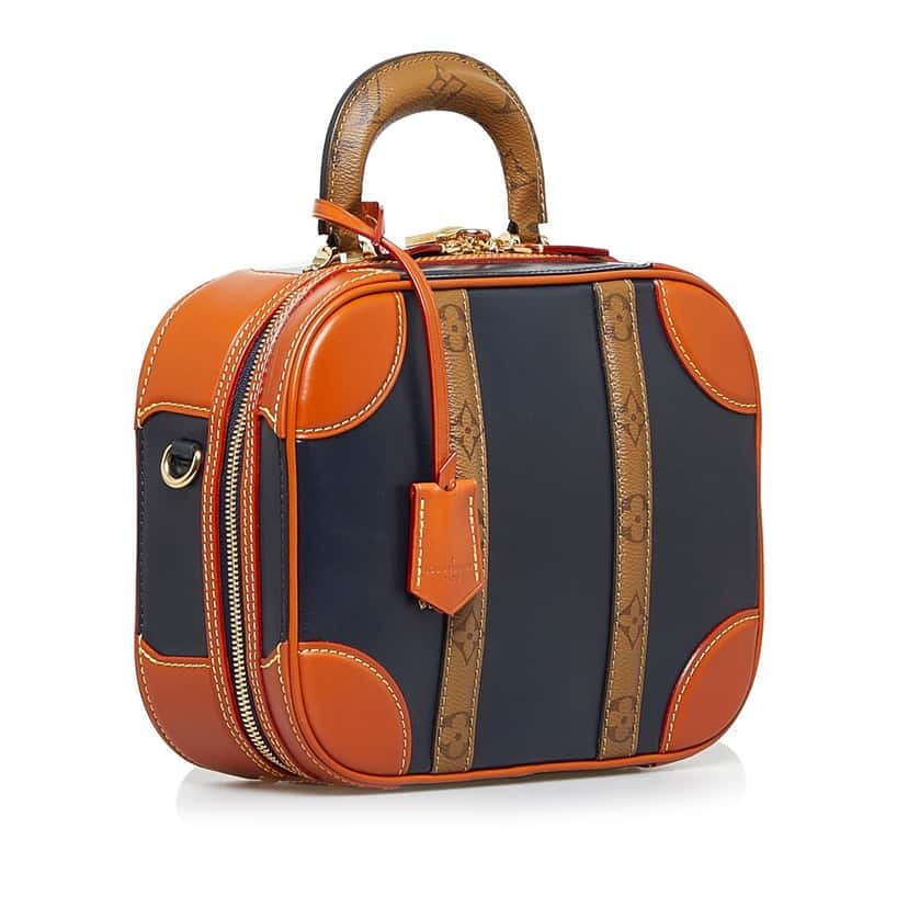 Louis Vuitton Monogram Reverse Valisette PM Blue Leather Good condition - Back View