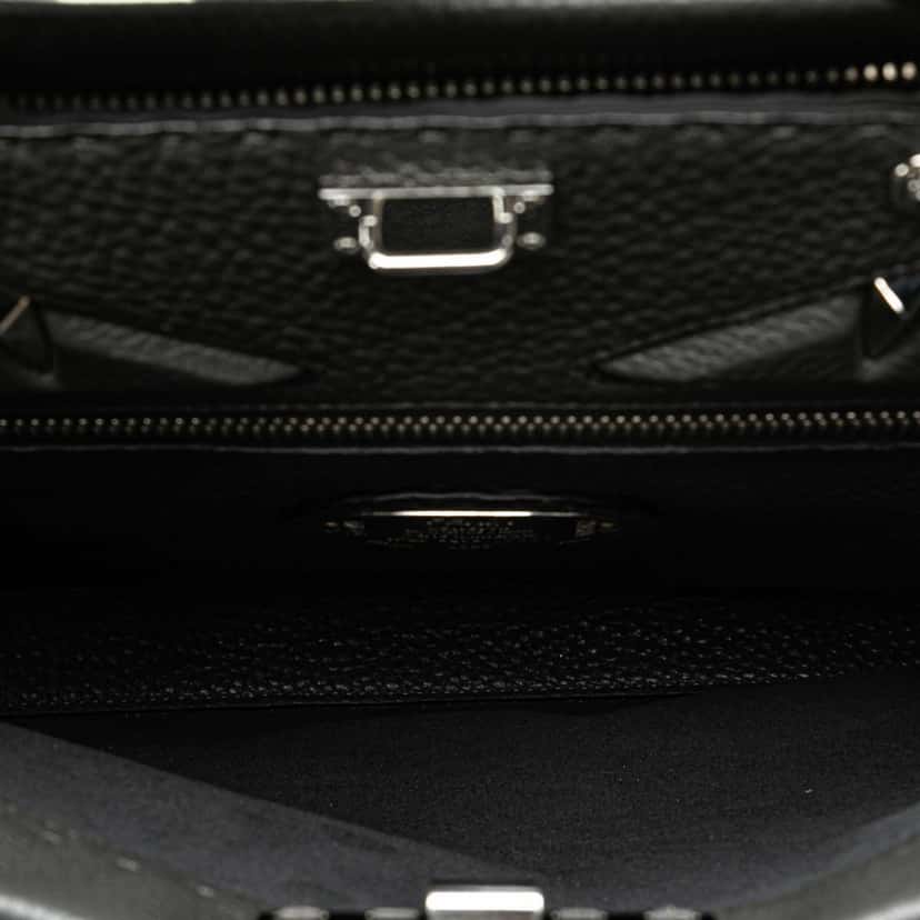 Fendi Large Leather Selleria Peekaboo Iconic Fit Bag Grey Leather Good condition - Box View