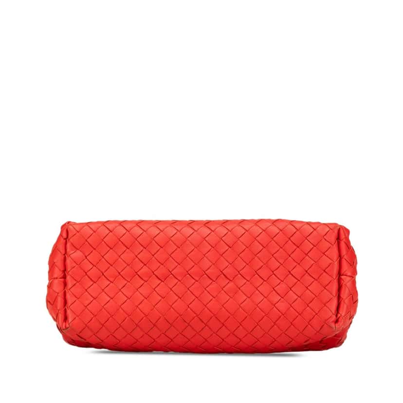 Bottega Veneta Small Nappa Intrecciato Olimpia Shoulder Bag Red Leather Good condition - Inside View